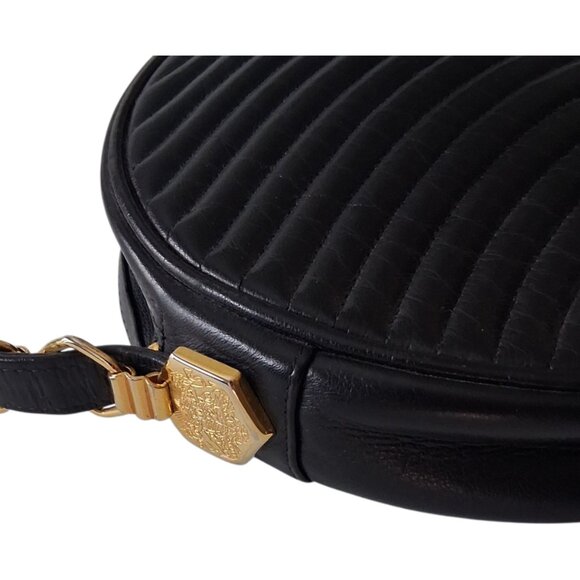 RARE Vintage Revillon French Oval Quilted Leather Antique 80s Handbag - Picture 7 of 10